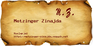 Metzinger Zinajda névjegykártya